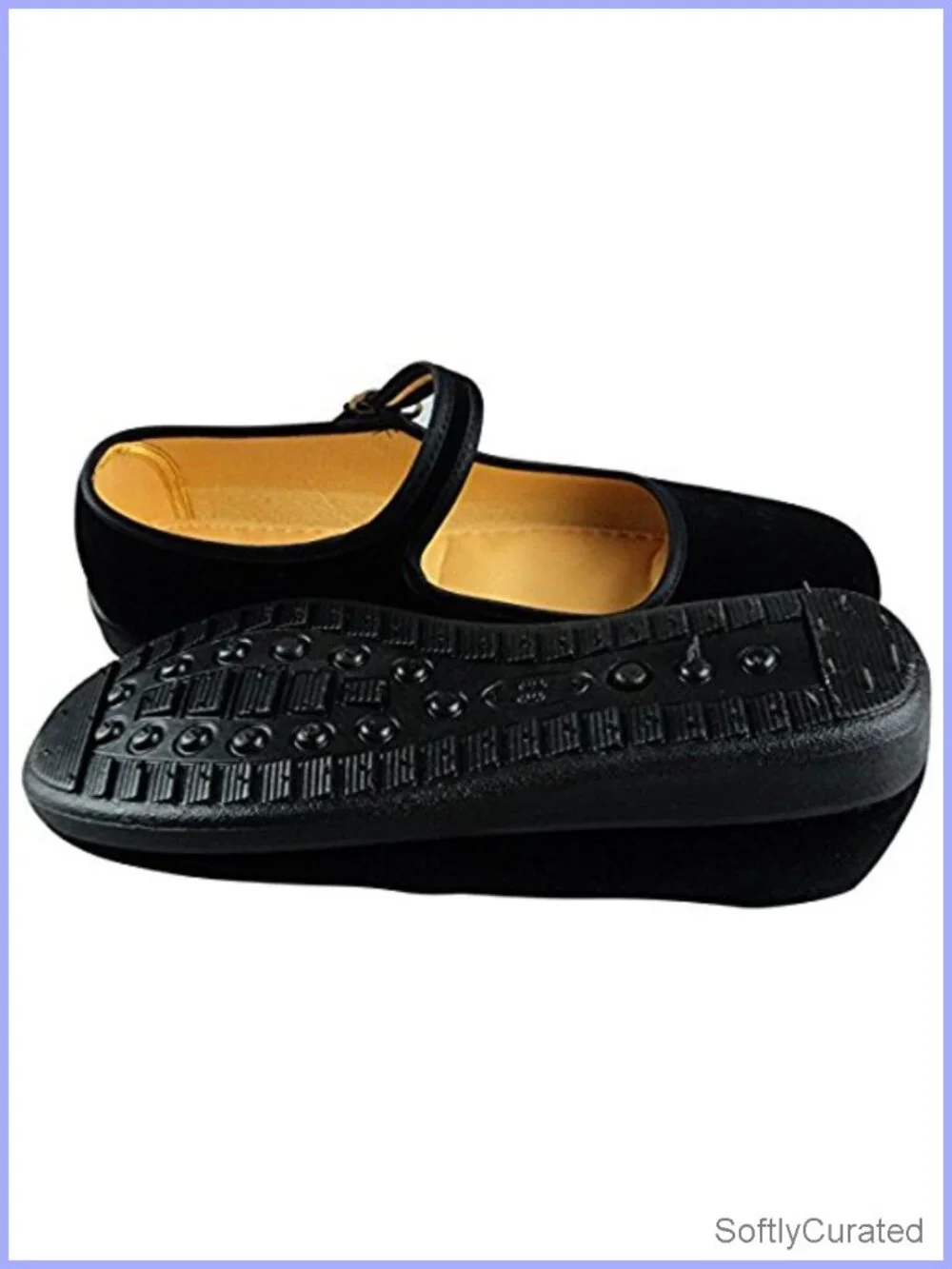 Velvet Mary Jane Flats Cotton Sole Dance Yoga Shoes